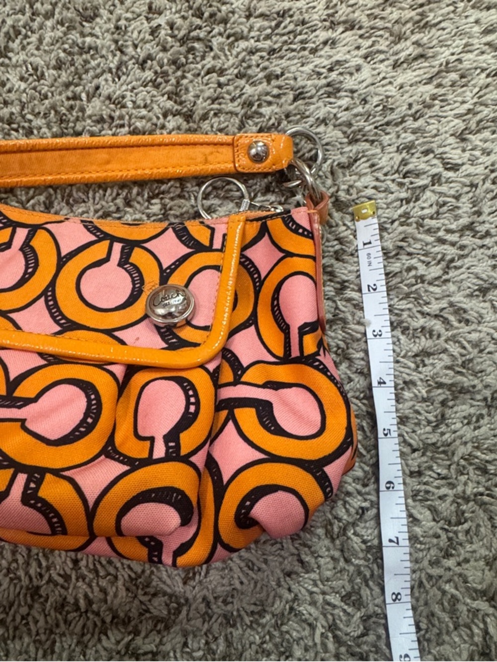 Coach Poppy Groovy Shoulder Bag Pink Orange Pop Art Melon C’s Y2K - Picture 12 of 16